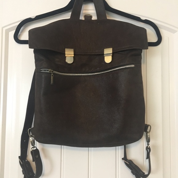 Brown Leather Backpack - Picture 1 of 5